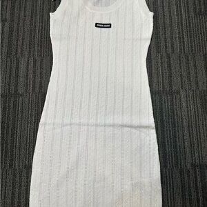 Miu Miu Ivory Knit Midi Dress